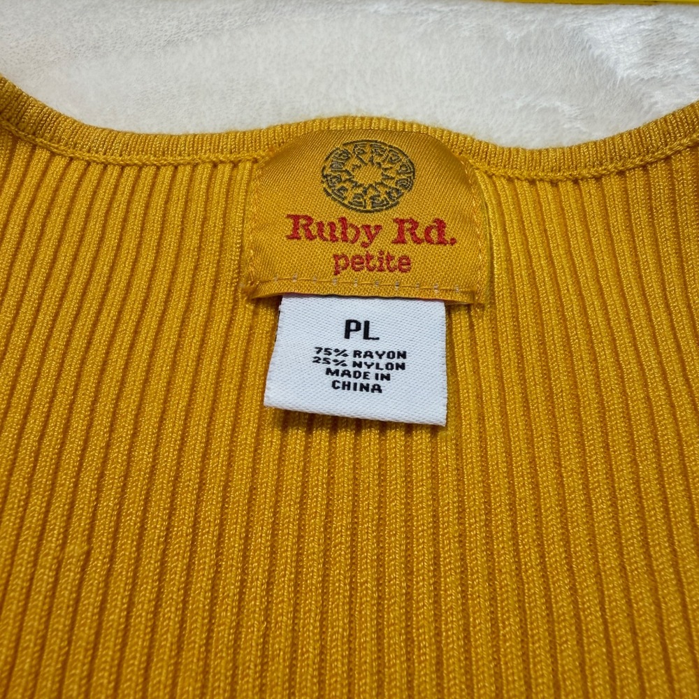 Ruby Rd 2pc Set Black Studded Zip Jacket & Yellow Beaded Tank Top - Picture 7 of 12